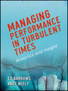 Managing Performance in Turbulent Times (eBook): Analytics and Insight